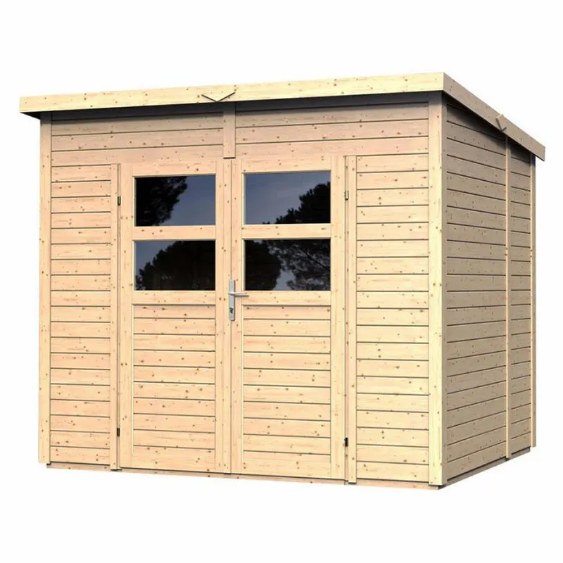 Holz-Gartenhütte 2 x 2,51 Meter (inkl. Dach) | Natur | Pultdach Abbildung