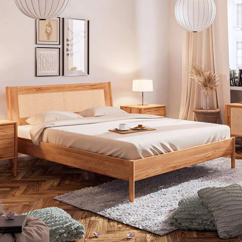 Buche-Bett massiv | 140 x 200 cm | Kernbuche | Geölt | Natur Abbildung