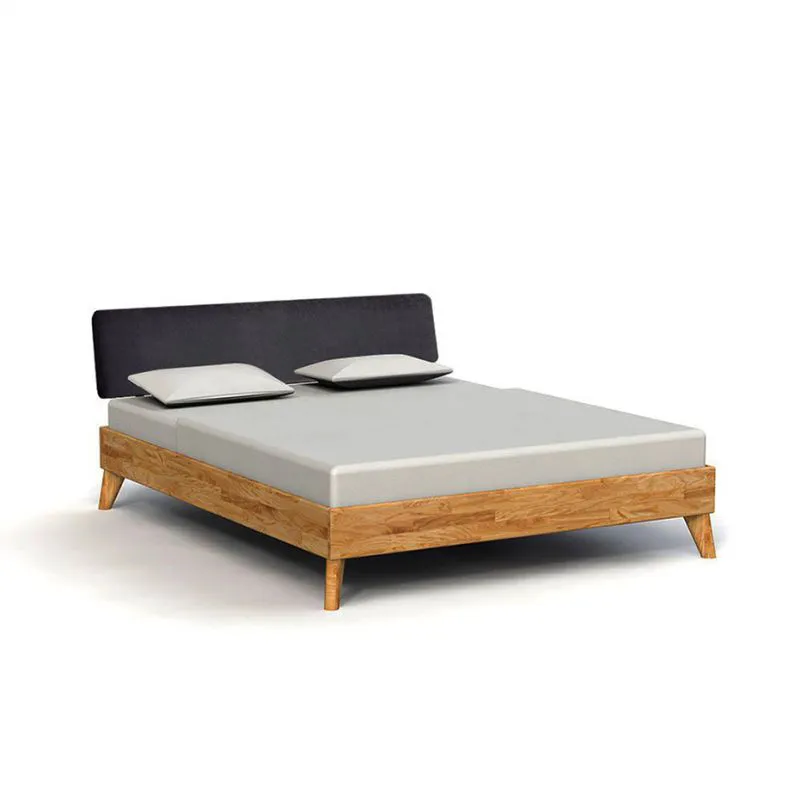 Wildeiche-Bett massiv | 160 x 200 cm | Wildeiche | Geölt | Natur Abbildung