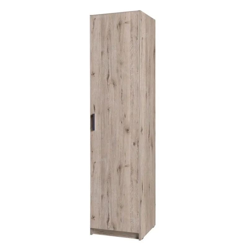 47 cm breiter Kleiderschrank mit 1 Tür | Kleiderstange | Farbe: Eiche Abbildung