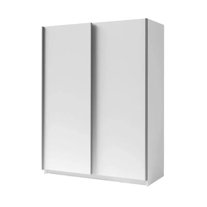 150 cm breiter Kleiderschrank mit 5 Fächern und 2 Türen | Farbe: Weiß Abbildung