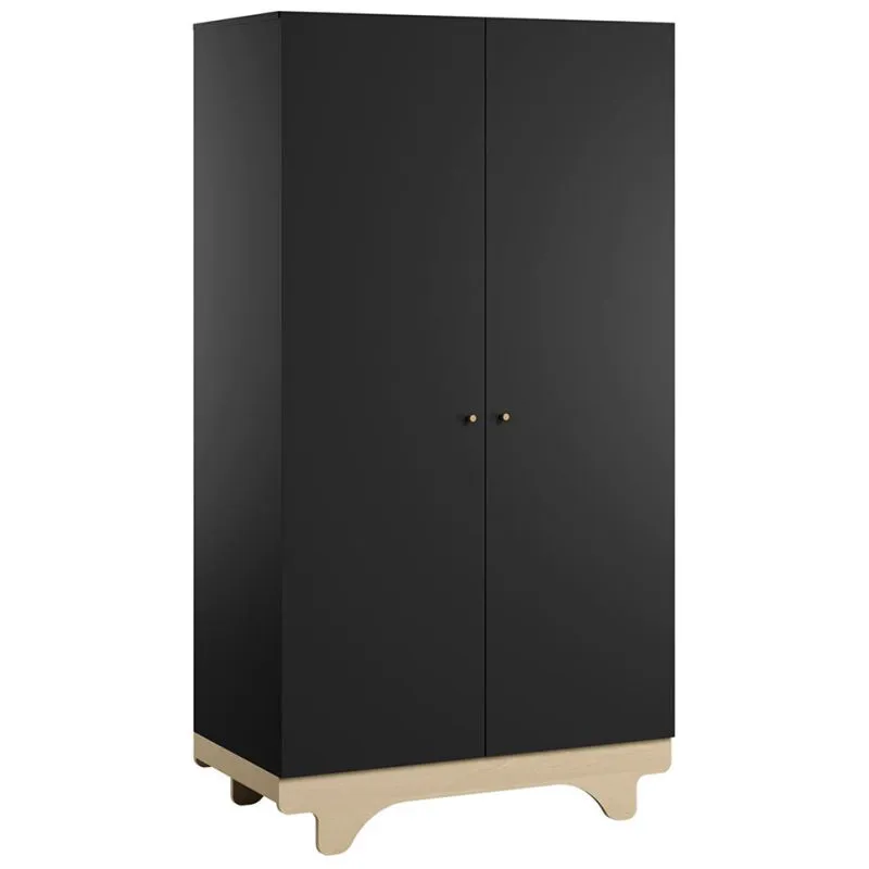 100 cm breiter Kleiderschrank mit 2 Türen | Farbe: Grau Abbildung