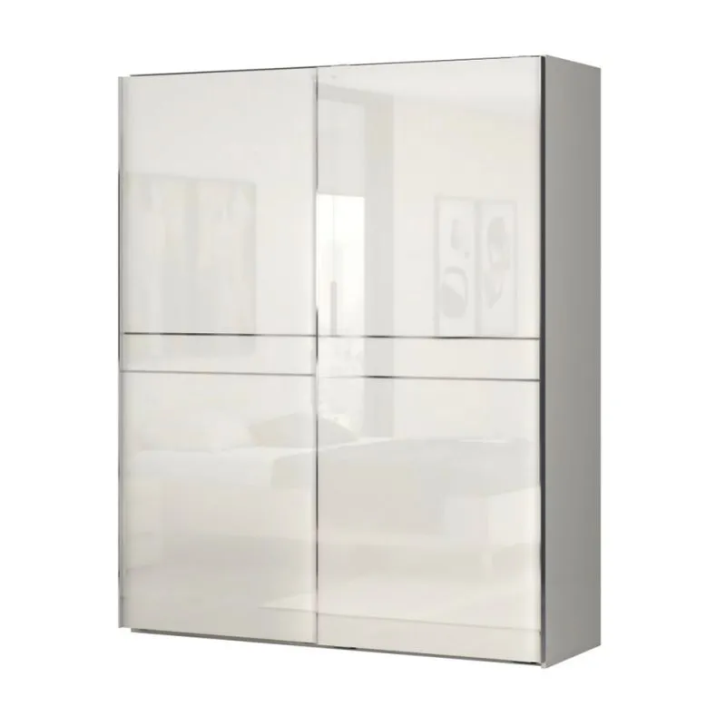 182 cm breiter Kleiderschrank mit 2 Türen | Farbe: Beige Abbildung