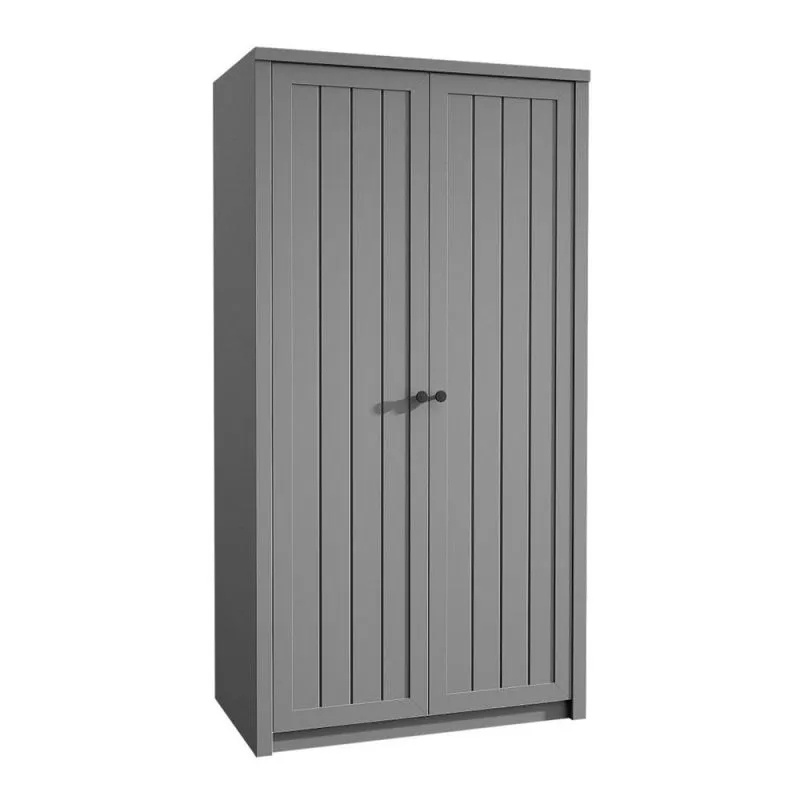 Kleiderschrank Landhausstil, Farbe: Grau, Abmessung: 198 x 90 x 53 cm (H x B x T) Abbildung