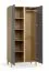 Kleiderschrank | 2 Türen | Farbe: Graphit | Drehtürenschrank | 5 Fächer | 2 Kleiderstangen | Maße: 94,5 x 60 x 204 cm | Soft-Close | inkl. LED-Beleuchtung