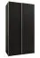 Kleiderschrank / Schiebetürenschrank | 245,5 x 130 x 64 cm | 2 Kleiderstangen | 6 Einlegeböden | 6 Fächer | 2 Schiebetüren | Farbe: Schwarz | Soft-Close