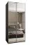 Kleiderschrank / Schiebetürenschrank | 2 Schiebetüren | 245,5 x 100 x 64 cm | 2 Kleiderstangen | 6 Fächer | 6 Einlegeböden | Farbe: Schwarz | Soft-Close