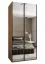 Kleiderschrank 7 Schiebetürenschrank | 6 Einlegeböden | 6 Fächer | 245,5 x 110 x 64 cm | 2 Kleiderstangen | 2 Schiebetüren | Farbe: Eiche Artisan