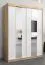 150 cm breiter Kleiderschrank mit 2 Türen | 5 Fächer | Farbe: Sonoma Eiche / Weiß Abbildung