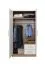 100 cm breiter Kleiderschrank mit 2 Türen, 2 Fächern und 2 Schubladen | Farbe: Weiß | Tiefe: 56 cm Abbildung
