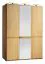 Kleiderschrank mit Spiegel, Farbe: Natur, Eiche teilmassiv, Abmessung: 222 x 115 x 61 cm (H x B x T) Abbildung
