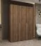 Drehtürenschrank mit Soft-Close-Funktion | Farbe: Walnuss | 1,5 Meter breit | zwei Kleiderstangen | Kleiderschrank | Griffe: Silber | zwei Fächer