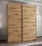 Kleiderschrank / Schiebetürenschrank | 2 Kleiderstangen | 245,5 x 190 x 64 cm | 2 Schiebetüren | 11 Fächer | 10 Einlegeböden | Farbe: Eiche Artisan