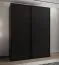 Kleiderschrank / Schiebetürenschrank | 2 Kleiderstangen | 245,5 x 200 x 64 cm | 2 Schiebetüren | 11 Fächer | 10 Einlegeböden | Farbe: Schwarz | Soft-Close