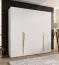 Drehtürenschrank | 4-Türig | Farbe: Weiß | 2 Fächer | Soft-Close-Funktion | 2 Kleiderstangen | Griffe: Gold | Maße: 200 x 52 x 202 cm | Kleiderschrank | ABS-Kanten