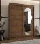 Schiebetürenschrank | Farbe: Walnuss | 1,5 Meter breit | Aluminiumschienen | eine Spiegeltür | Kleiderschrank | fünf Fächer | zwei Kleiderstangen