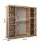 Schiebetürenschrank / Kleiderschrank Lagginhorn 20, Farbe: Kaschmir, 2 Meter breit, zwei Kleiderstangen, 10 Fächer, Aluminiumschienen, eine Spiegeltür