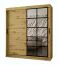 Kleiderschrank / Schiebetürenschrank | Farbe: Eiche Artisan | 10 Fächer | 2 Kleiderstangen | hochwertig Verarbeitet | 180 x 62 x 200 cm | dekorative Spiegeltür