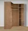Offener Eckkleiderschrank | 2 Wäschekörbe | Farbe: Eiche Puccini | 1 Kleiderstange | 7 Holzeinlegeböden | Maße: 108,5 x 55 x 234 cm | 11 Fächer | Universelles Design