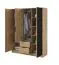 Kleiderschrank mit einen Spiegel Leeds 14, Farbe: Eiche Artisan - Abmessungen: 200 x 155 x 51 cm (H x B x T)
