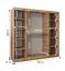 Schiebetürenschrank / Kleiderschrank  | Farbe: Walnuss | 10 Fächer | eine Spiegeltür | 2 Meter breit | zwei Kleiderstangen | Aluminiumschienen