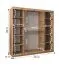 Schiebetürenschrank mit einer Spiegeltür Musala 17, Farbe: Eiche Artisan, 2 Meter breit, 10 Fächer, zwei Kleiderstangen, Aluminiumschienen, Kleiderschrank