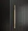 Schiebetürenschrank mit einer Spiegeltür Jotunheimen 154, Farbe: Schwarz - Abmessungen: 208 x 200,5 x 62 cm (H x B x T)