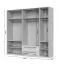 Heller Drehtürenschrank mit fünf Türen Neiafu 17, Farbe: Kaschmir, zwei Schubladen, Soft-Close-Funktion, drei Kleiderstangen, Maße: 224 x 227 x 56 cm