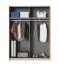 Schiebetürenschrank | Farbe: Eiche Artisan | 1 Spiegeltür | 2 Kleiderstangen | 2 Fächer | Kleiderschrank | ABS-Kanten | Maße: 145,5 x 60 x 217,5 cm
