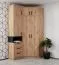 Eckkleiderschrank - Set C Fafe | 4-teilig | Farbe: Eiche Artisan / Schwarz | genügend Stauraum | Soft-Close-Funktion | Kleiderschrank