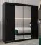 2 Meter breiter Kleiderschrank mit 2 Türen | Farbe: Schwarz Abbildung