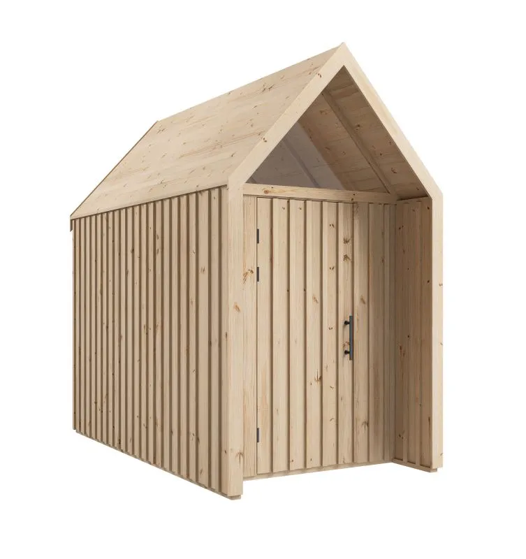 Geräteschuppen / Gerätehaus| Dreieckfenster | Natur | Grundfläche: 4,50 m² | Außenmaße: 162,4 x 207,7 cm | Skandinavischer Style | Malmö 28 | Satteldach
