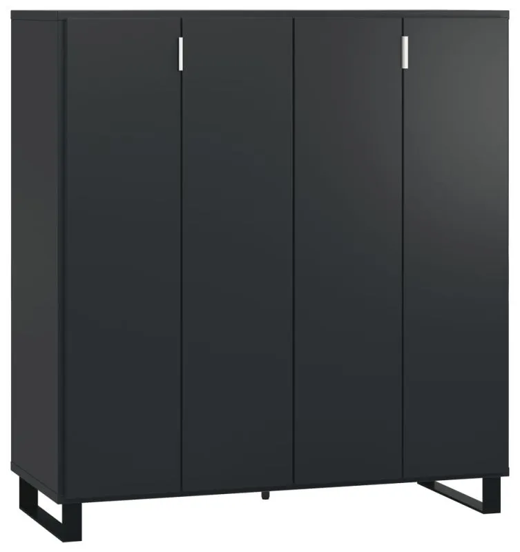 Barschrank Chiflero 03, Farbe: Schwarz - Abmessungen: 122 x 112 x 47 cm (H x B x T)