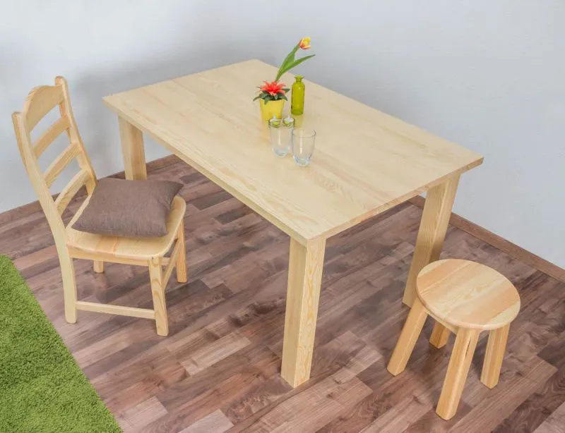 Esszimmertisch 90x140 cm Kiefer massiv, Farbe: Natur Abbildung