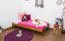 Kinderbett / Jugendbett Kiefer Vollholz massiv Eichefarben A10, inkl. Lattenrost - Abmessung 90 x 200 cm