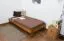 Einzelbett/ Gästebett Kiefer Vollholz massiv Eichefarben A10, inkl. Lattenrost - Abmessung 90 x 200 cm
