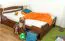 Buche Holzbett 140 x 200 cm Dunkelbraun