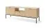 TV-Unterschrank | geriffelte Front | Farbe: Eiche Vicenza | 2 Türen | 1 Schublade | Maße: 154 x 39 x 56 cm | Griffe & Beine: Schwarz | ABS-Kanten