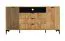 Langes Sideboard mit genügend Stauraum Calmuco 09, Farbe: Eiche Craft Gold / Schwarz, Maße: 86,5 x 170 x 40,5 cm, drei Schubladen, fünf Fächer