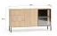 Sideboard | Farbe: Eiche Lindberg | inkl. LED-Beleuchtung | 3 Schubladen | Push-to-open Funktion | 160 x 40 x 86 cm | 4 Fächer | Kommode | 1 Glastür mit Aluminiumrahmen