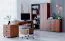 Schreibtisch Mojokerto 05, Farbe: Walnuss / Schwarz - Abmessungen: 77 x 120 x 60 cm (H x B x T)
