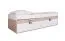 Kinderbett / Jugendbett Fabian 14 inkl. Bodenplatte, Farbe: Eiche Hellbraun / Weiß / Grau - 90 x 200 cm (L x B)