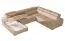 Wohnlandschaft Sladenia 07 in Sand mit Bettfunktion und Staukasten - 302 x 255 cm (B x T) - Ottomane: Links