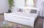 Doppelbett "Easy Premium Line" K5, inkl. 1 Abdeckblende 180 x 200 cm Buche Vollholz massiv weiß lackiert