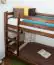 Etagenbett / Kinderbett Kiefer Vollholz massiv Nussfarben A16, inkl. Lattenroste - Abmessung 90 x 200 cm, teilbar