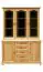 Bücherschrank, Vitrine - Kiefer Massivholz, Farbe: Natur, 135 cm breit