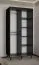 Schmaler Schiebetürenschrank mit Spiegel Jotunheimen 206, Farbe: Schwarz - Abmessungen: 208 x 100,5 x 62 cm (H x B x T)
