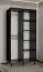 Moderner Schiebetürenschrank Jotunheimen 146, Farbe: Schwarz - Abmessungen: 208 x 100,5 x 62 cm (H x B x T)