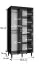Eleganter Schiebetürenschrank mit fünf Fächern Jotunheimen 278, Farbe: Schwarz - Abmessungen: 208 x 100,5 x 62 cm (H x B x T)