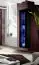 Außergewöhnliche Wohnwand Hompland 160, Farbe: Schwarz - Abmessungen: 170 x 260 x 40 cm (H x B x T), mit blauer LED-Beleuchtung